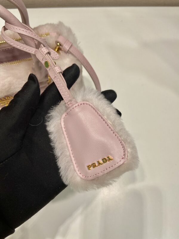 Prada Galleria Saffiano Shearling Top-Handle Bag