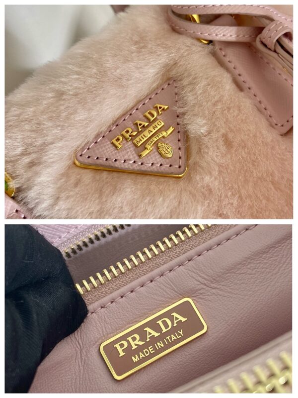 Prada Galleria Saffiano Shearling Top-Handle Bag