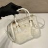 Prada Galleria Saffiano Shearling Top-Handle Bag