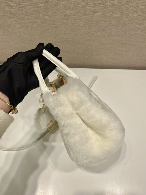 Prada Galleria Saffiano Shearling Top-Handle Bag