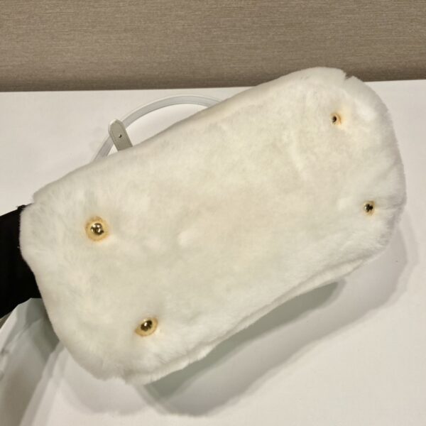 Prada Galleria Saffiano Shearling Top-Handle Bag