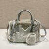 Prada Galleria Saffiano Shearling Top-Handle Bag