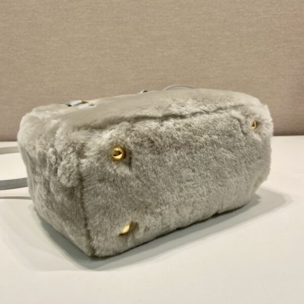 Prada Galleria Saffiano Shearling Top-Handle Bag