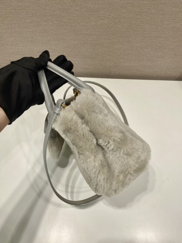 Prada Galleria Saffiano Shearling Top-Handle Bag