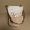 Prada Crochet and leather mini-bucket bag