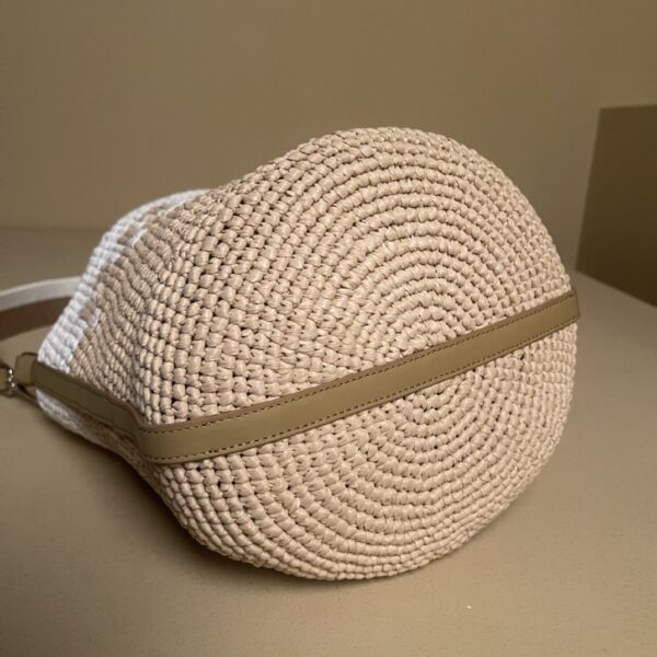 Prada Crochet and leather mini-bucket bag