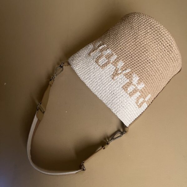 Prada Crochet and leather mini-bucket bag