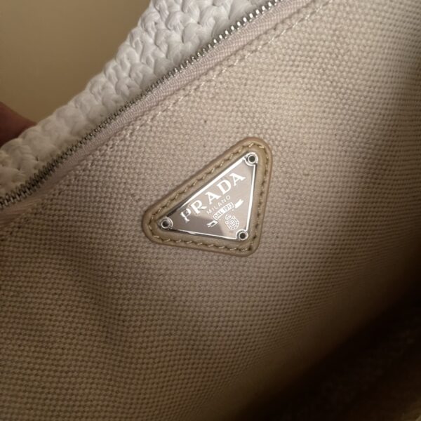 Prada Crochet and leather mini-bucket bag