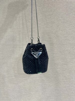 Prada Crystal Embellished Satin Mini-pouch