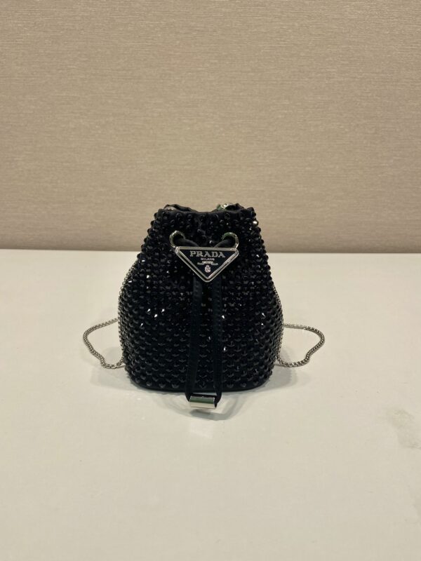 Prada Crystal Embellished Satin Mini-pouch