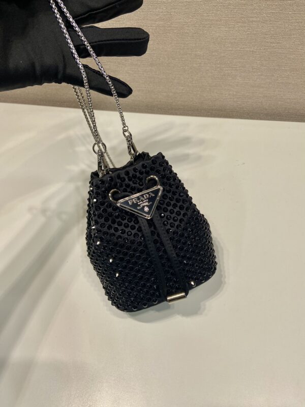 Prada Crystal Embellished Satin Mini-pouch
