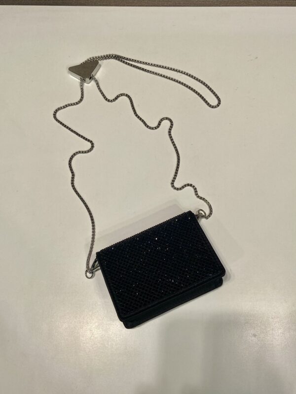 Prada Cardholder with shoulder strap and crystals