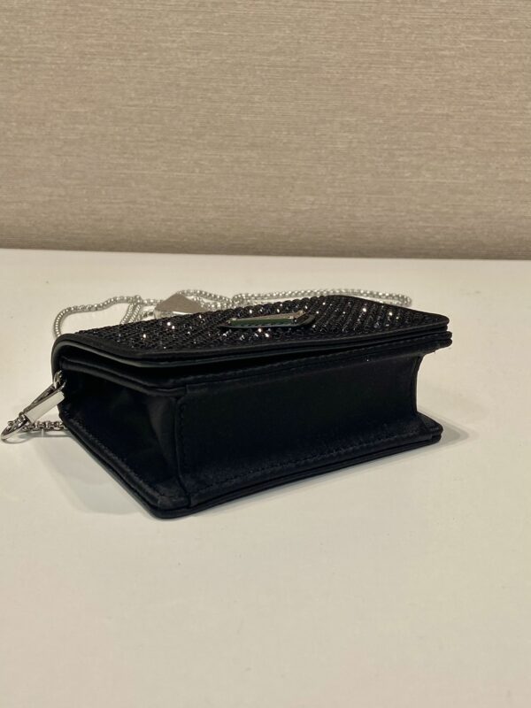 Prada Cardholder with shoulder strap and crystals