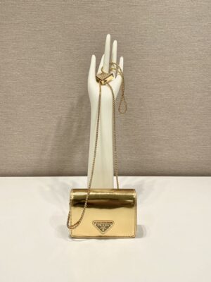 Prada Cardholder with shoulder strap and crystals