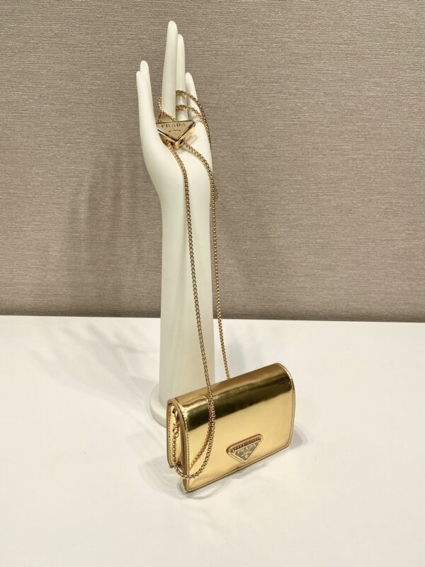 Prada Cardholder with shoulder strap and crystals