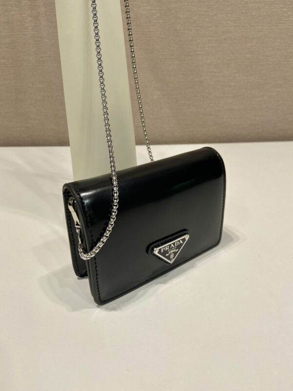 Prada Cardholder with shoulder strap and crystals