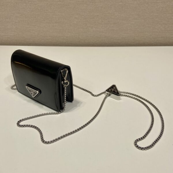 Prada Cardholder with shoulder strap and crystals