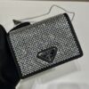 Prada Cardholder with shoulder strap and crystals