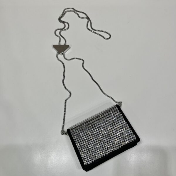Prada Cardholder with shoulder strap and crystals