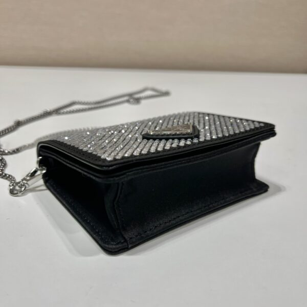 Prada Cardholder with shoulder strap and crystals