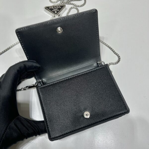 Prada Cardholder with shoulder strap and crystals