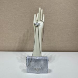 Prada Cardholder with shoulder strap and crystals