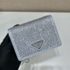 Prada Cardholder with shoulder strap and crystals