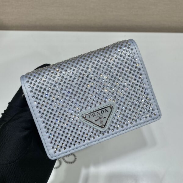 Prada Cardholder with shoulder strap and crystals