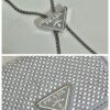 Prada Cardholder with shoulder strap and crystals