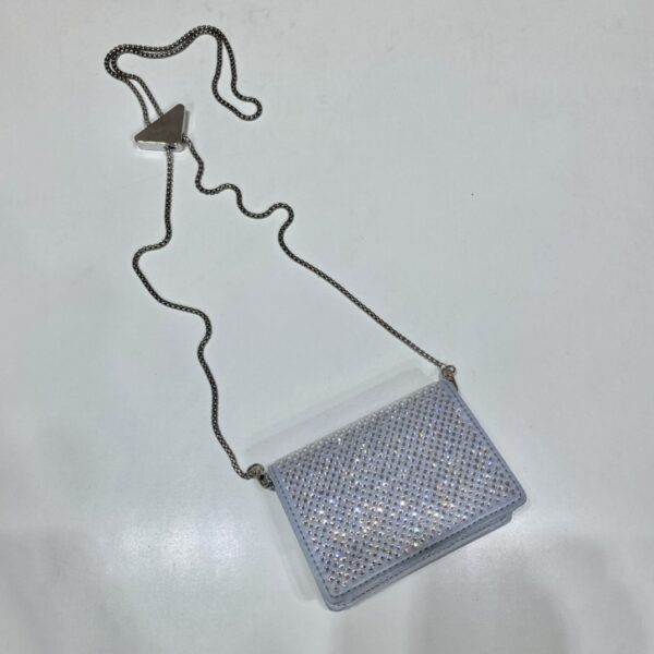 Prada Cardholder with shoulder strap and crystals