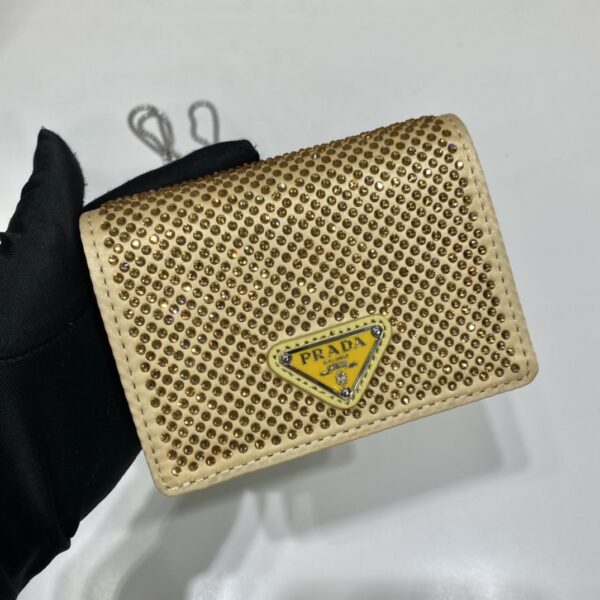 Prada Cardholder with shoulder strap and crystals