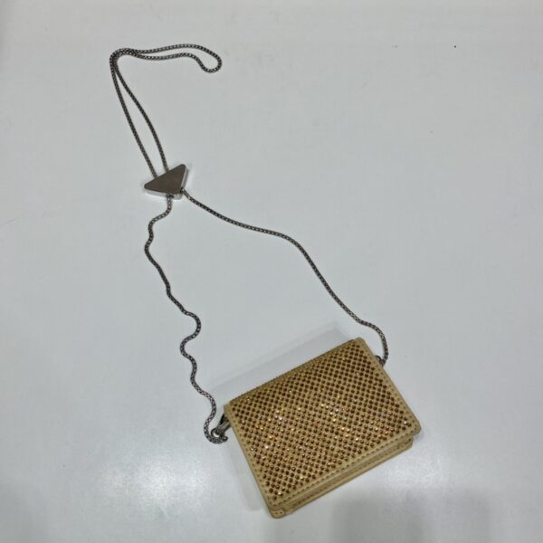 Prada Cardholder with shoulder strap and crystals