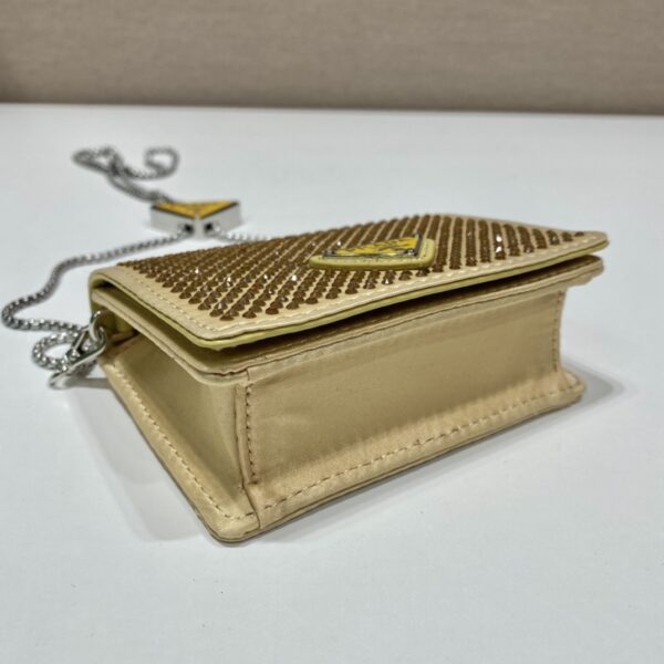 Prada Cardholder with shoulder strap and crystals