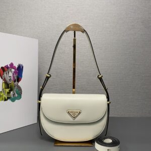 Prada Arqu?? Leather shoulder bag moon bag