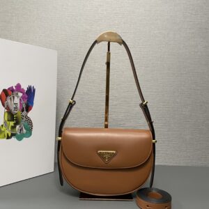 Prada Arqu?? Leather shoulder bag moon bag