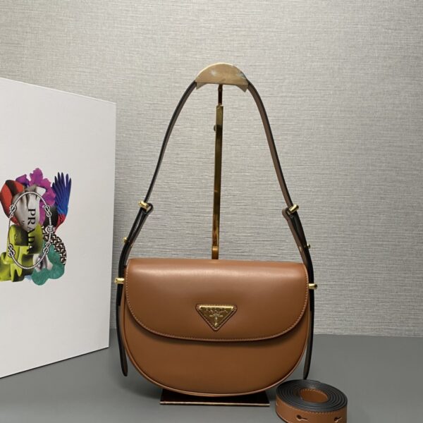 Prada Arqu?? Leather shoulder bag moon bag