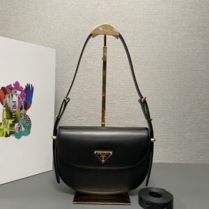 Prada Arqu?? Leather shoulder bag moon bag