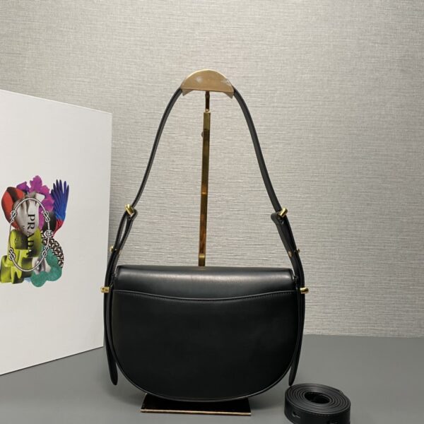 Prada Arqu?? Leather shoulder bag moon bag