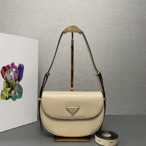 Prada Arqu?? Leather shoulder bag moon bag