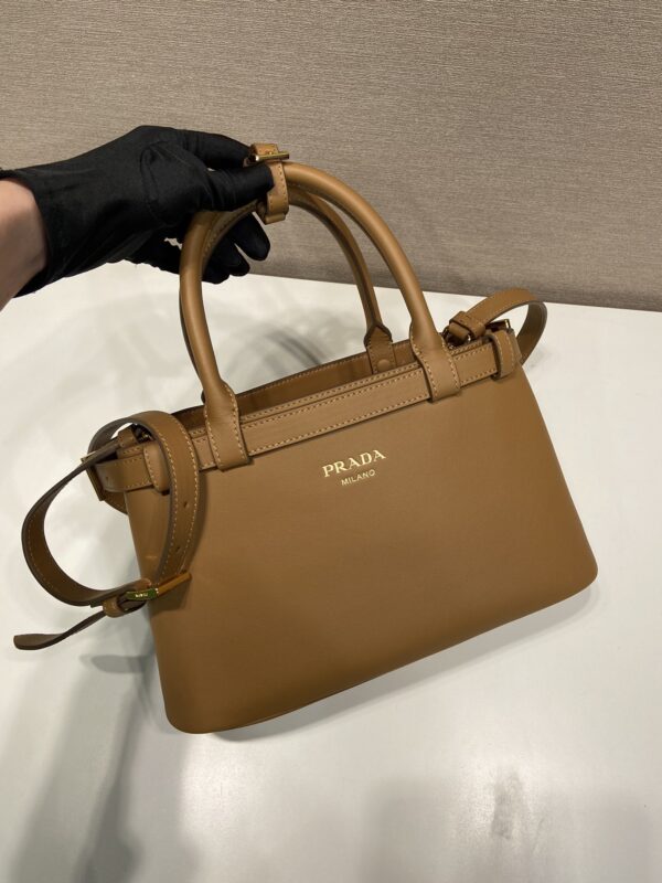 Prada Buckle small leather handbag with double belt