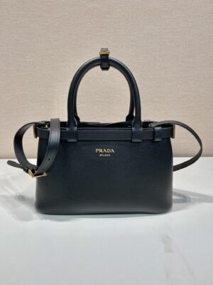 Prada Buckle small leather handbag with double belt