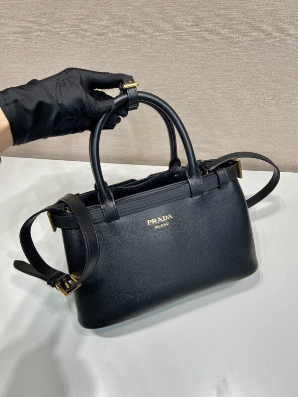 Prada Buckle small leather handbag with double belt