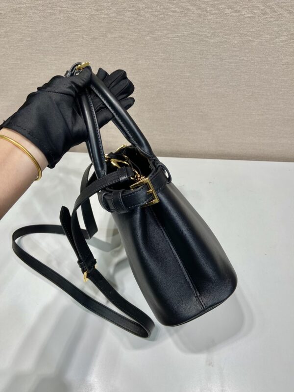 Prada Buckle small leather handbag with double belt