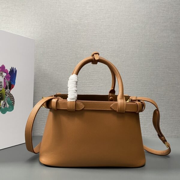 Prada Buckle small leather handbag with double belt