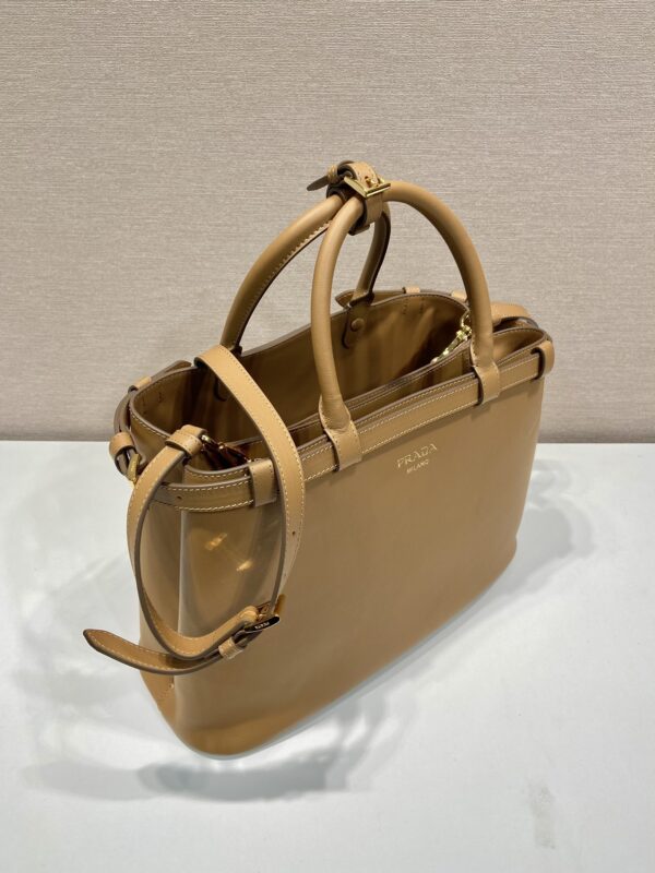 Prada Buckle medium leather handbag with double belt