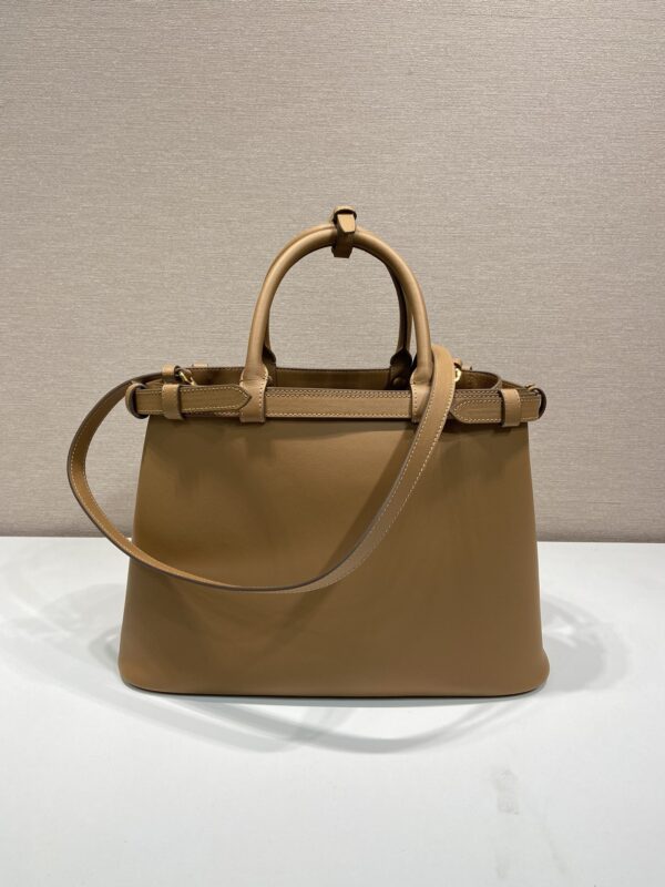 Prada Buckle medium leather handbag with double belt