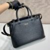 Prada Buckle medium leather handbag with double belt
