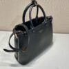 Prada Buckle medium leather handbag with double belt