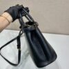 Prada Buckle medium leather handbag with double belt