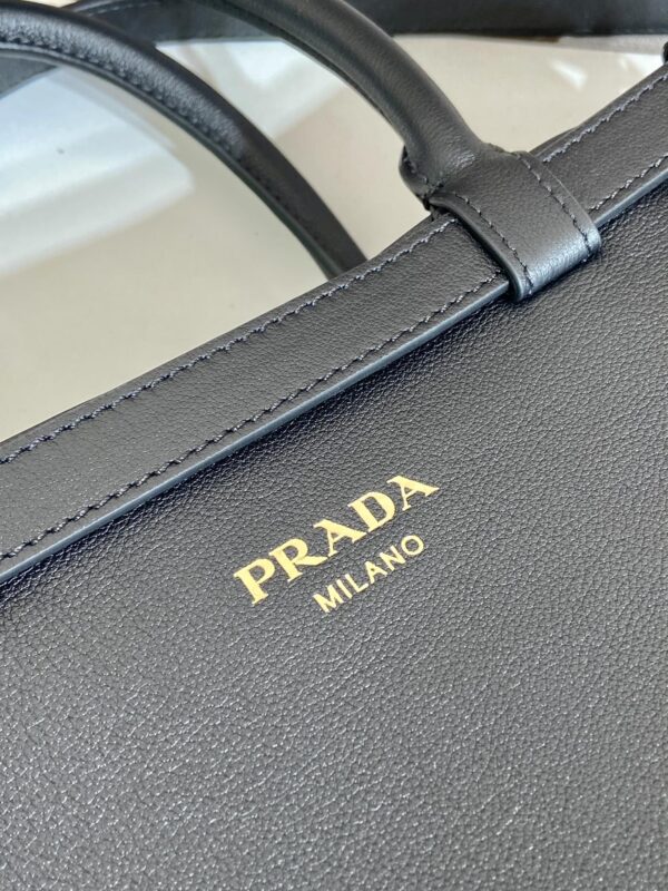 Prada Buckle medium leather handbag with double belt